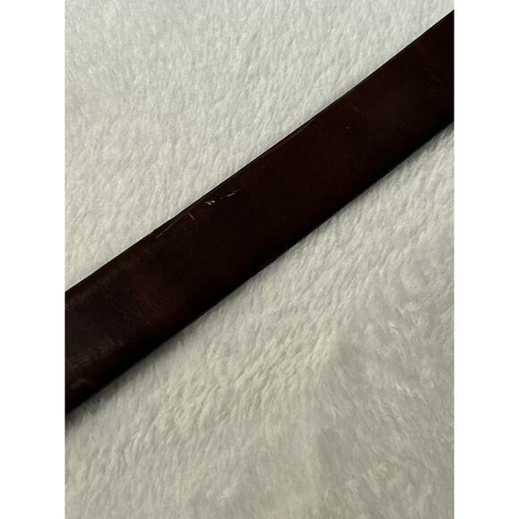 Made in Italy Italian Leather Mens Dress Belt 40/100 Brown Gold Tone Buckle - Picture 8 of 11